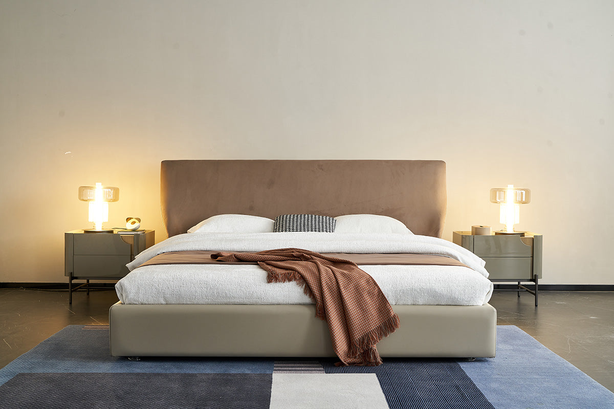 GC1827 Steel Frame Elegant Upholstered Bed
