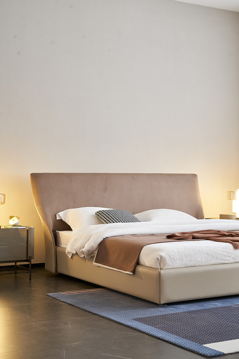 GC1827 Steel Frame Elegant Upholstered Bed