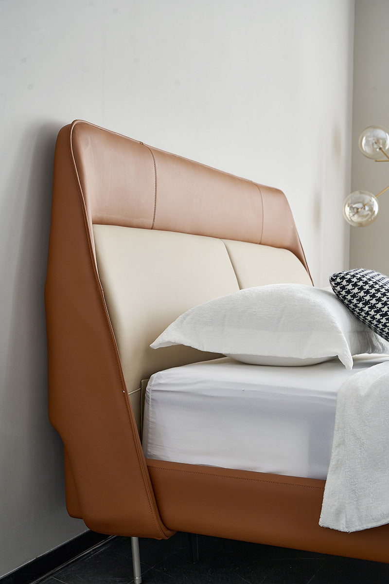 GC1833 Nice Leather Upholstered Bed
