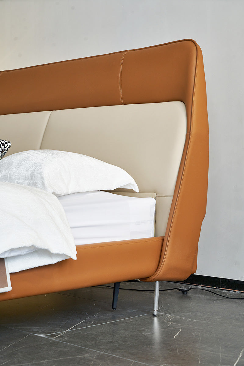 GC1833 Nice Leather Upholstered Bed