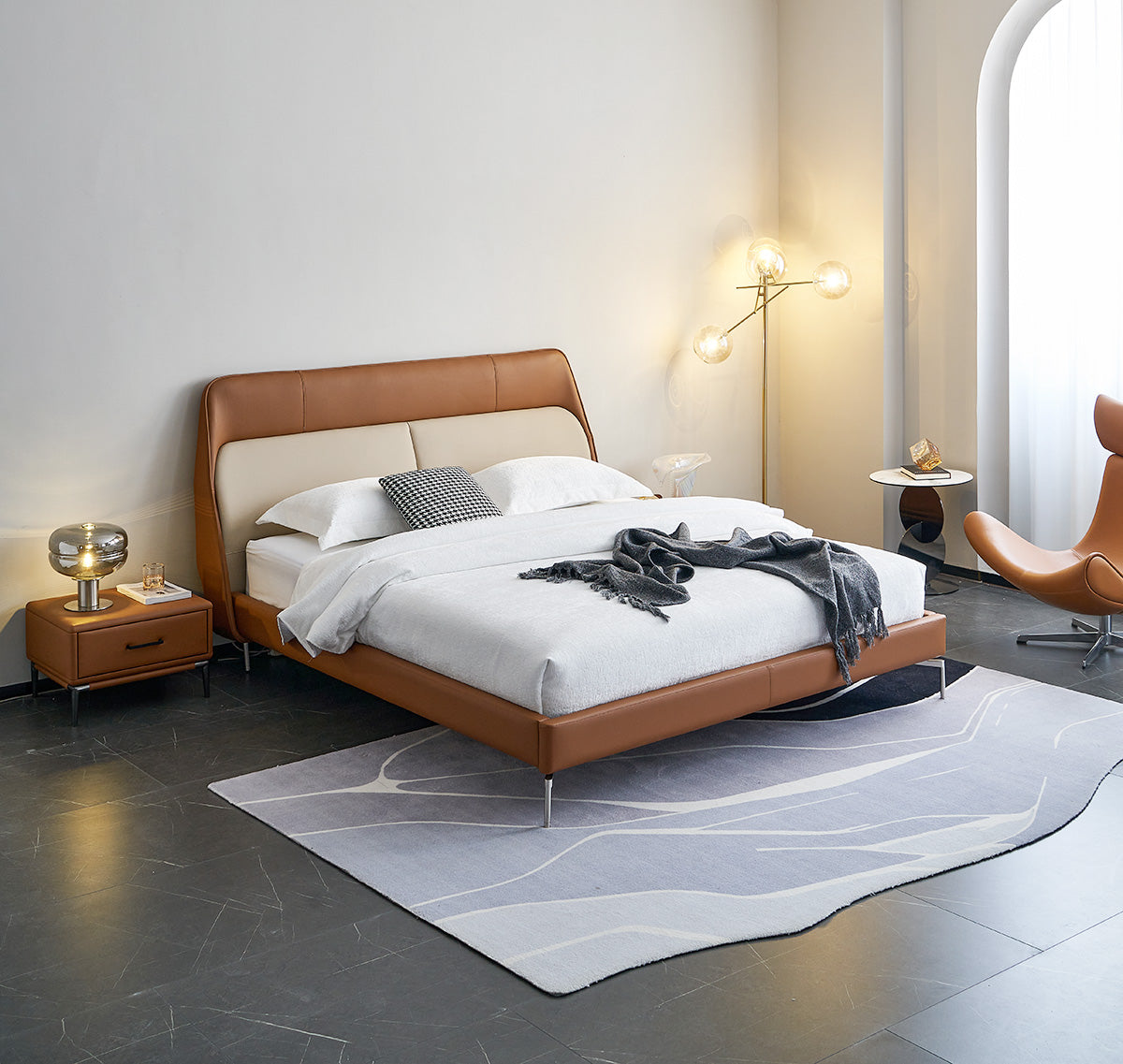 GC1833 Nice Leather Upholstered Bed