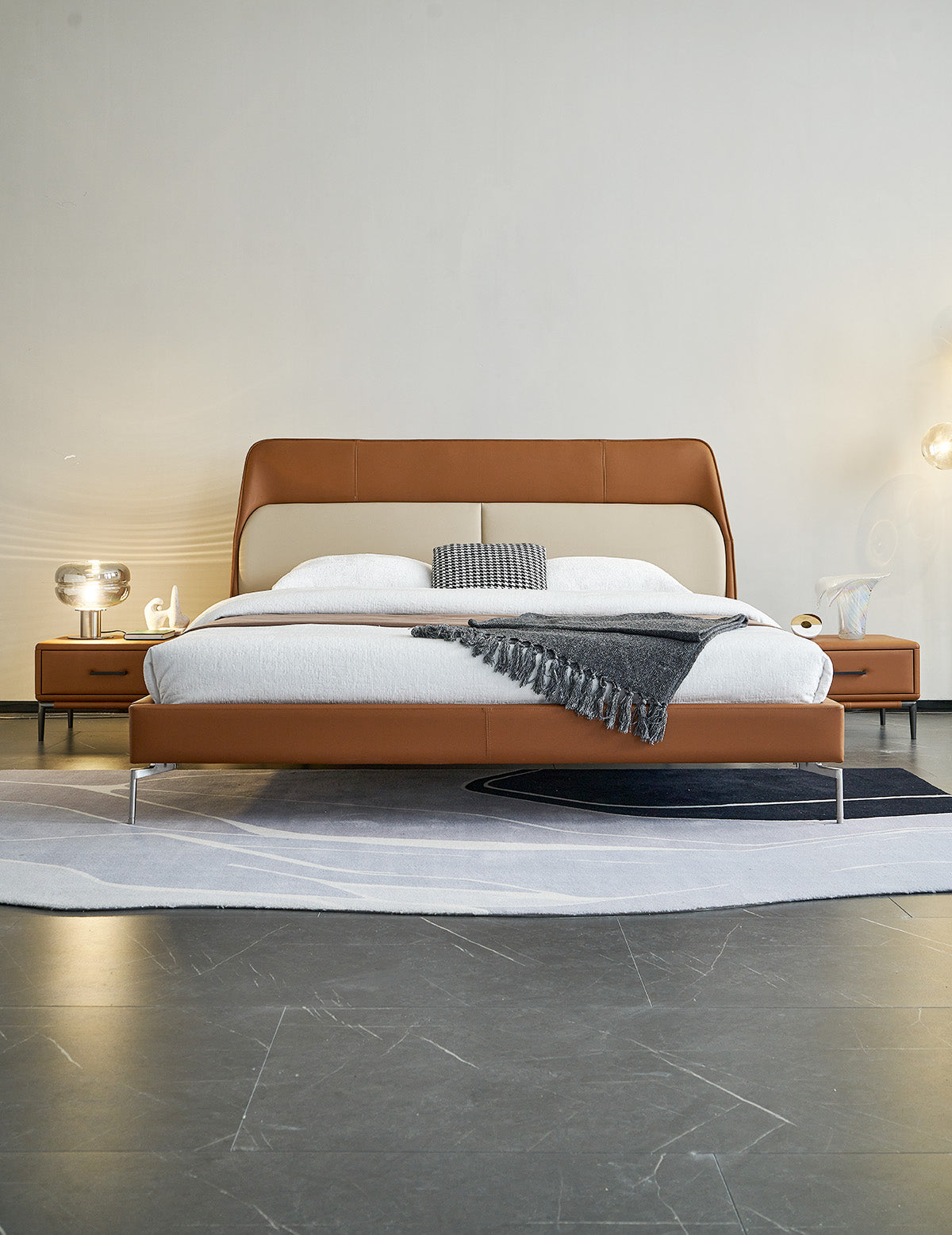 GC1833 Nice Leather Upholstered Bed