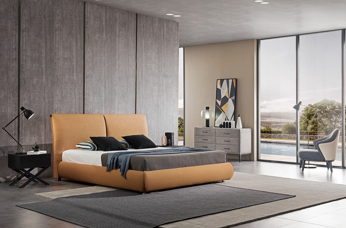 GC2015 Italian Minimalist Upholstered Bed