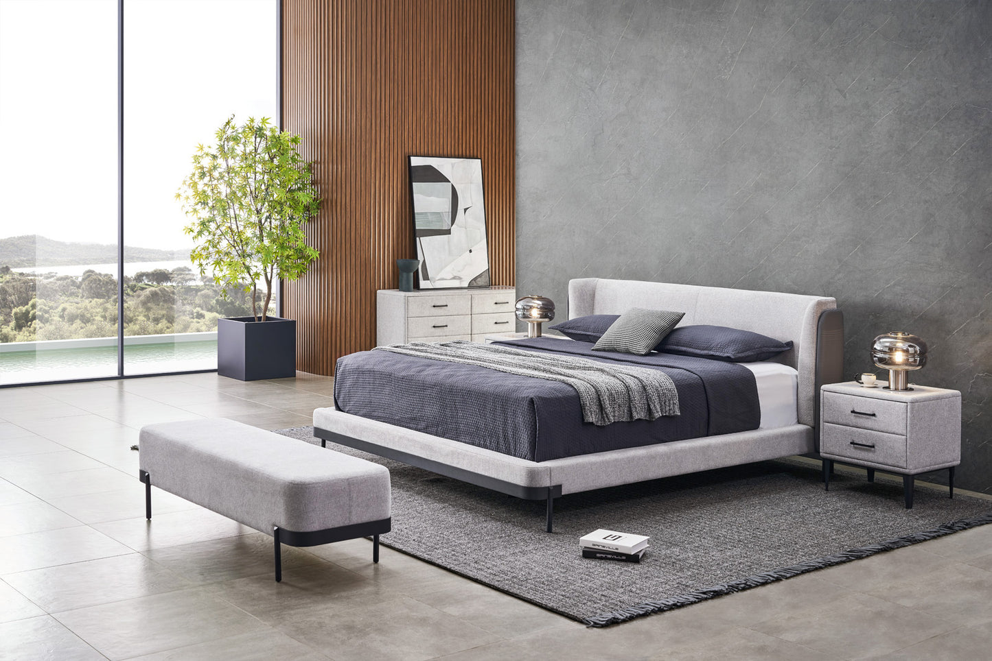 GC2123 Hot Sell Lambswool Upholstered Bed