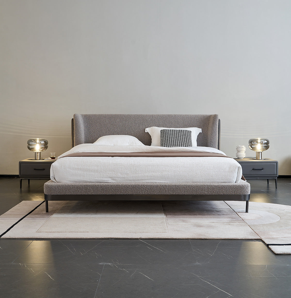 GC2123 Hot Sell Lambswool Upholstered Bed