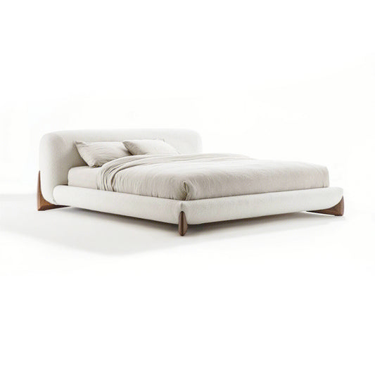 GC2233 New Hot Sell Lambswool Upholstered Bed With Wood Legs