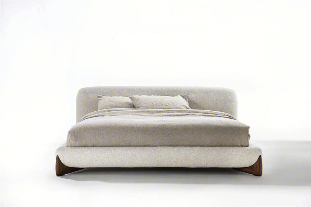 GC2233 New Hot Sell Lambswool Upholstered Bed With Wood Legs