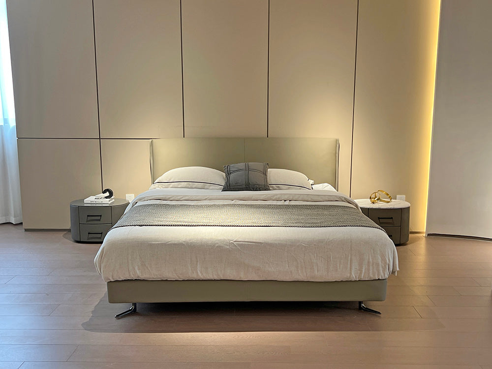 GC2245 Modern Leather&Fabric Upholstered Bed