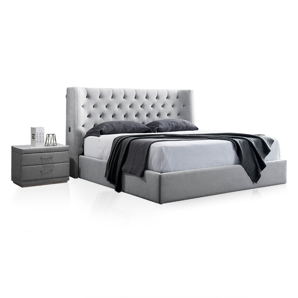 Gainsville GC1726 Good Price Tufted Up-holstered Bed