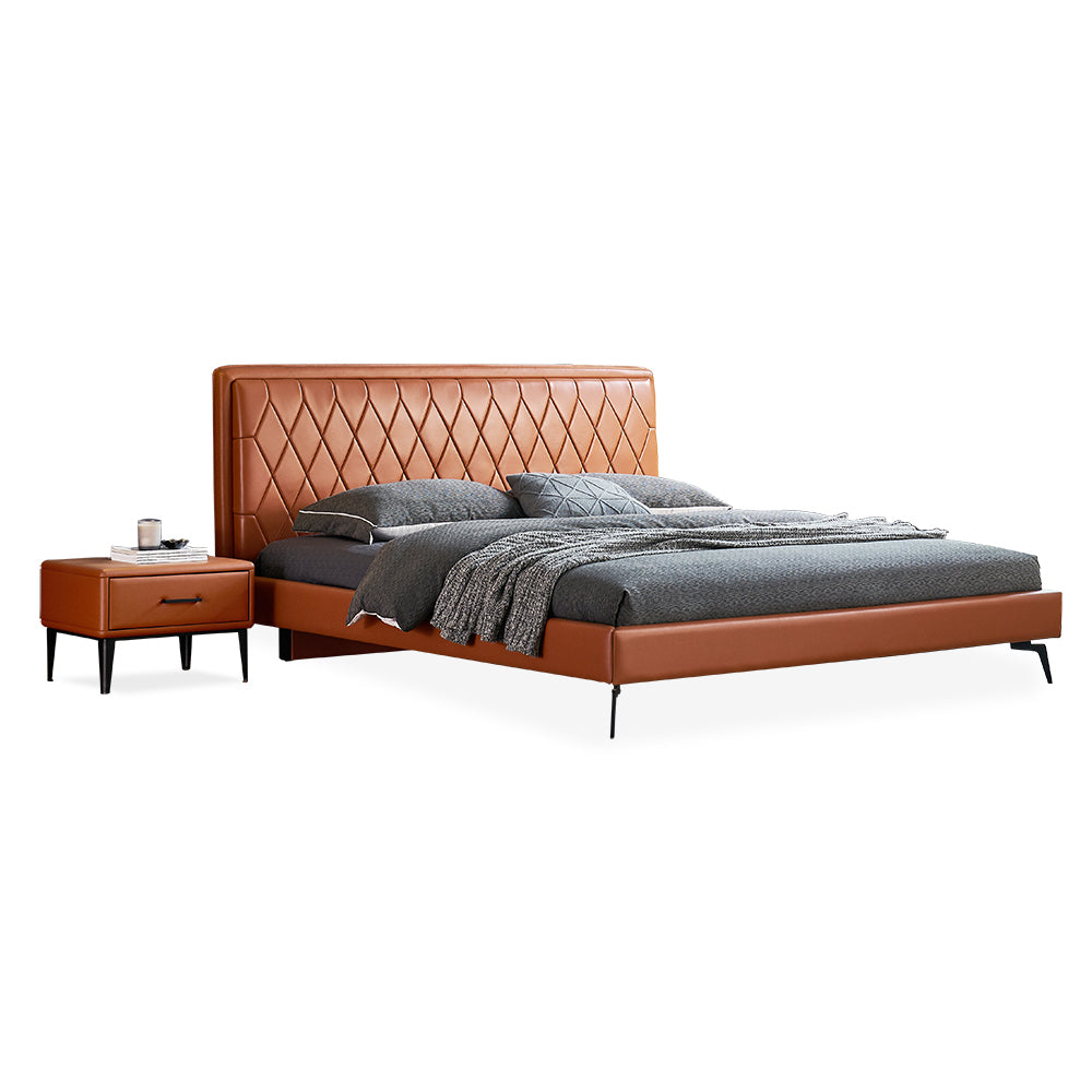 Gainsville GC2103 Luxury Leather Upholstered Bed