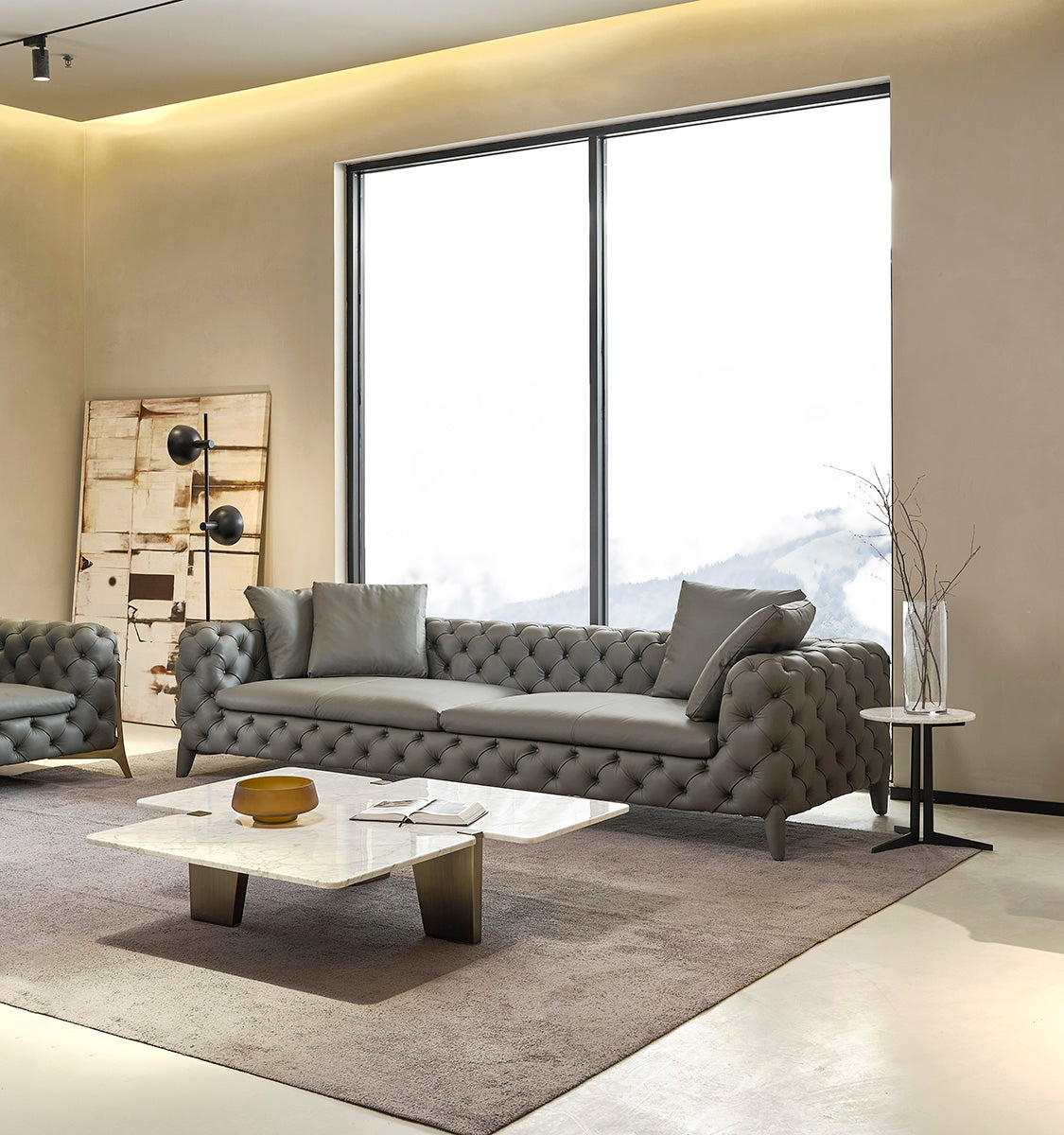 Gainsville GS9075 Italian Luxury Sofa With Metal Leg